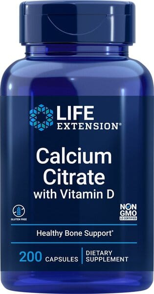 Life Extension Vitamins & Minerals Calcium Citrate with Vitamin D - 200 vcaps