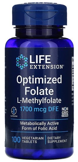 Life Extension Vitamins & Minerals Optimized Folate, 1700mcg - 100 vegetarian tabs