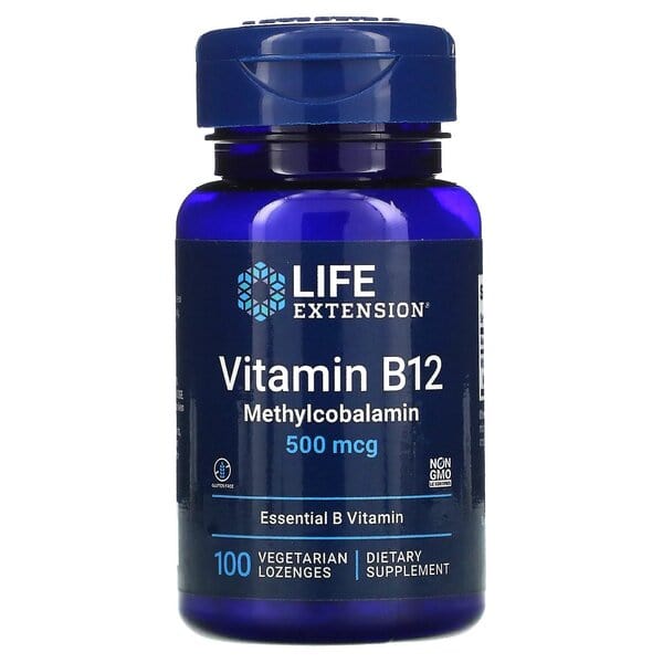 Life Extension Vitamins & Minerals Vitamin B12 Methylcobalamin, 500mcg - 100 vegetarian lozenges