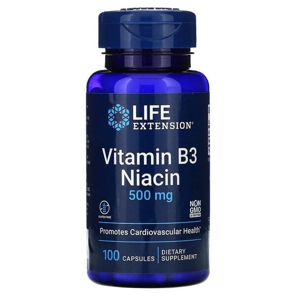Life Extension Vitamins & Minerals Vitamin B3 Niacin, 500mg - 100 caps