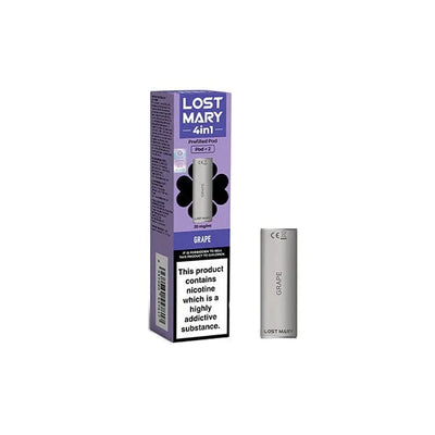 Lost Mary Vaping Products Grape Lost Mary 4in1 20mg Prefilled Pods 1200 Puffs 2 Pcs