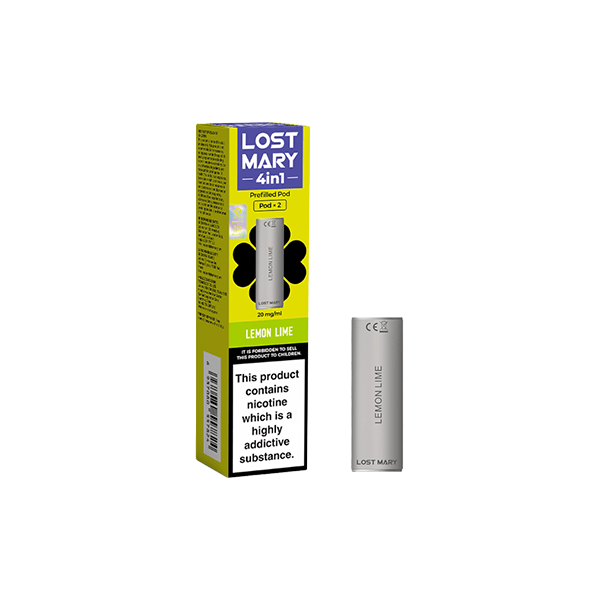 Lost Mary Vaping Products Menthol 20mg Lost Mary 4in1 Prefilled Pods 1200 Puffs - 2 Pcs