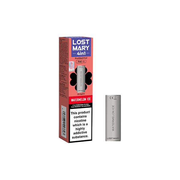 Lost Mary Vaping Products Menthol 20mg Lost Mary 4in1 Prefilled Pods 1200 Puffs - 2 Pcs