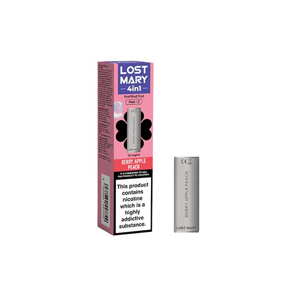Lost Mary Vaping Products Menthol 20mg Lost Mary 4in1 Prefilled Pods 1200 Puffs - 2 Pcs