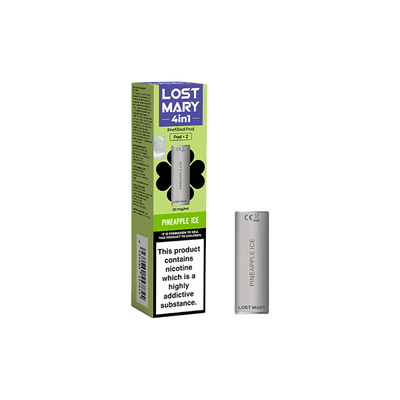 Lost Mary Vaping Products Menthol 20mg Lost Mary 4in1 Prefilled Pods 1200 Puffs - 2 Pcs
