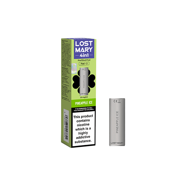 Lost Mary Vaping Products Menthol 20mg Lost Mary 4in1 Prefilled Pods 1200 Puffs - 2 Pcs
