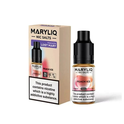 Lost Mary Vaping Products Peach Ice 10mg MARYLIQ Nic Salt By Lost Mary 10ml (50VG/50PG)