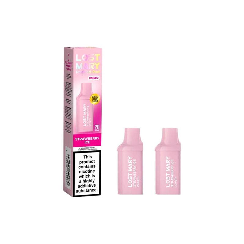 Lost Mary Vaping Products Watermelon Ice 20mg Lost Mary BM600 Prefilled Replacement Pods 1200 Puffs - 2 Pcs