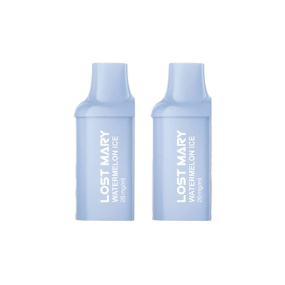 Lost Mary Vaping Products Watermelon Ice 20mg Lost Mary BM600 Prefilled Replacement Pods 1200 Puffs - 2 Pcs