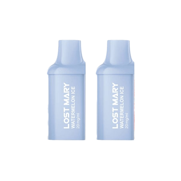 Lost Mary Vaping Products Watermelon Ice 20mg Lost Mary BM600 Prefilled Replacement Pods 1200 Puffs - 2 Pcs