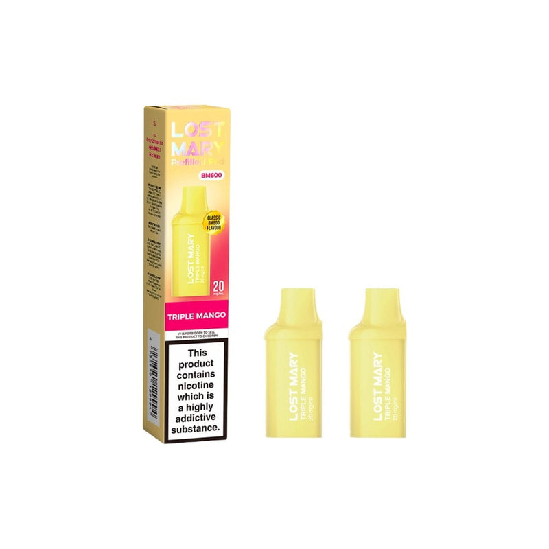 Lost Mary Vaping Products Watermelon Ice 20mg Lost Mary BM600 Prefilled Replacement Pods 1200 Puffs - 2 Pcs