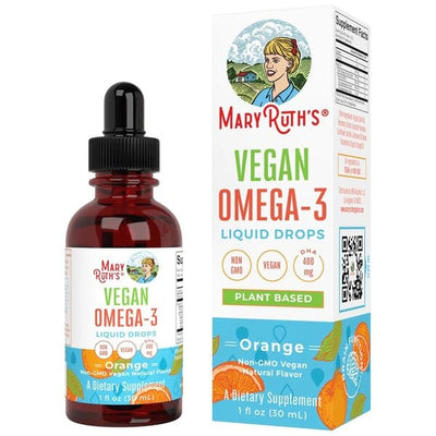 MaryRuth Organics Vegan Omega-3 Liquid Drops, Orange - 30 ml.