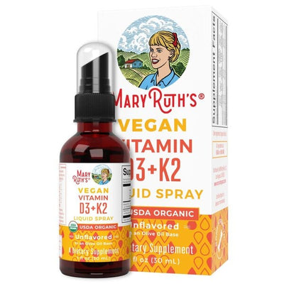MaryRuth Organics Vegan Vitamin D3 + K2 - 30 ml.