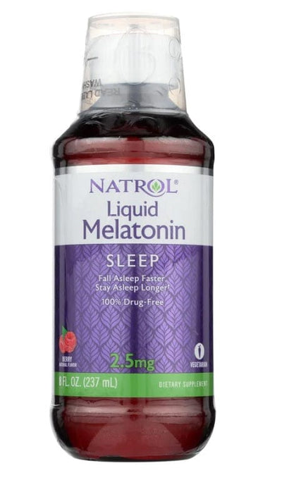 Natrol Nootropics & Supplements Liquid Melatonin, Berry - 237 ml.