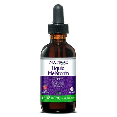 Natrol Nootropics & Supplements Liquid Melatonin, Berry - 60 ml.