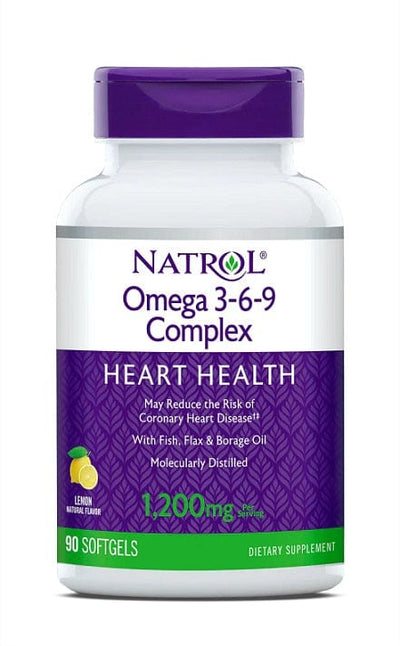 Natrol Omega 3-6-9 Complex, 1200mg Lemon - 90 softgels