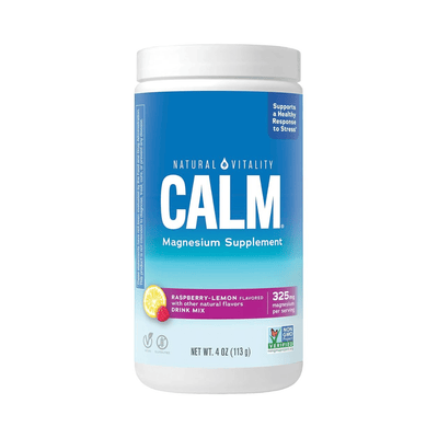 Natural Vitality Nootropics & Supplements Calm Magnesium Powder, Raspberry Lemon - 113g