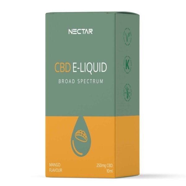 Nectar CBD Products Nectar Mango 250mg CBD Broad Spectrum Vape Liquid 10ml