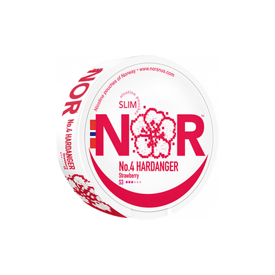 NOR Smoking Products Hardanger - Strawberry 12mg NOR Slim Nicotine Pouches - 20 Pouches