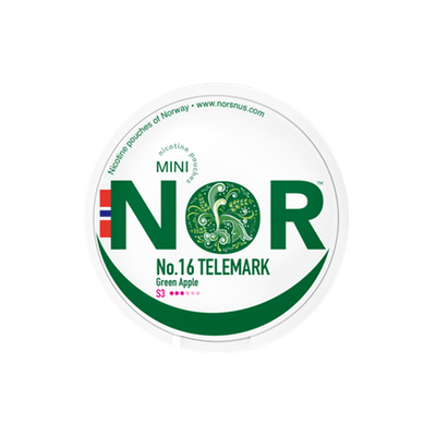 NOR Smoking Products Telemark - Green Apple 12mg NOR Mini Nicotine Pouches - 20 Pouches