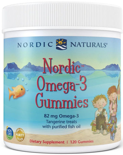 Nordic Naturals Health and Wellbeing Nordic Omega-3 Gummies, 82mg Tangerine Treats - 120 gummies
