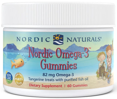Nordic Naturals Health and Wellbeing Nordic Omega-3 Gummies, 82mg Tangerine Treats - 60 gummies