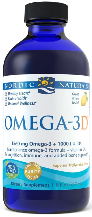 Nordic Naturals Health and Wellbeing Omega-3D, 1560mg Lemon - 237ml