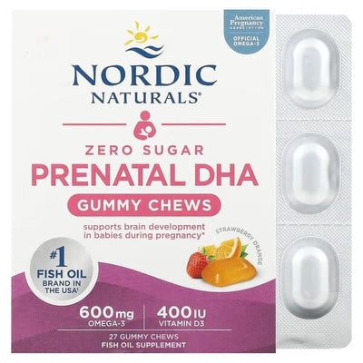 Nordic Naturals Health and Wellbeing Prenatal DHA Gummy Chews, Strawberry Orange - 27 gummies