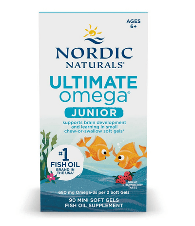 Nordic Naturals Health and Wellbeing Ultimate Omega Fish Oil Junior, 680mg Strawberry - 90 mini softgels