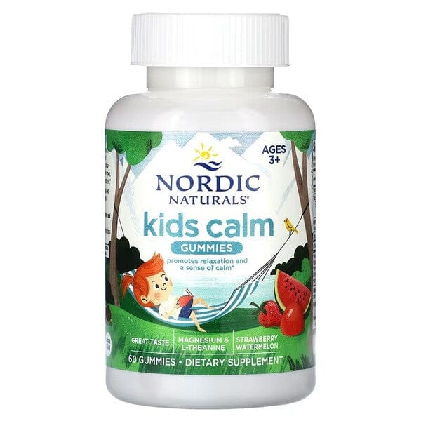 Nordic Naturals Nootropics & Supplements Kids Calm Gummies, Strawberry Watermelon - 60 gummies