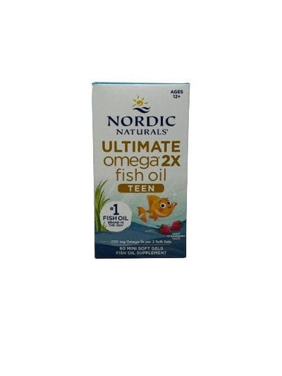 Nordic Naturals Nootropics & Supplements Ultimate Omega 2X Fish Oil TEEN, Strawberry - 60 mini softgels