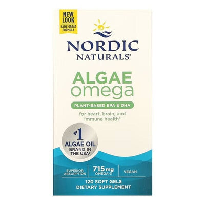 Nordic Naturals Omegas, EFAs, CLA, Oils Algae Omega, 715mg Omega 3 - 120 softgels