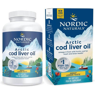 Nordic Naturals Omegas, EFAs, CLA, Oils Arctic Cod Liver Oil, 750mg Lemon - 180 softgels