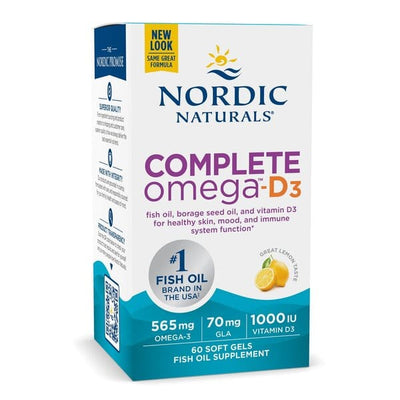 Nordic Naturals Omegas, EFAs, CLA, Oils Complete Omega-D3, 565mg Lemon - 120 softgels