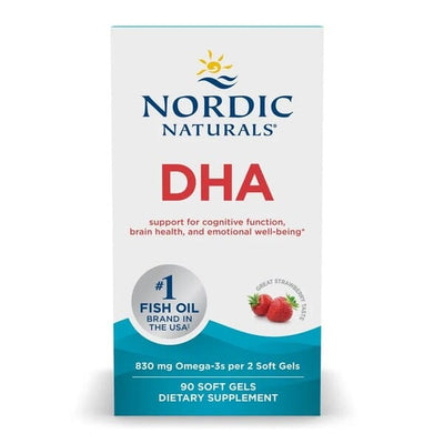 Nordic Naturals Omegas, EFAs, CLA, Oils DHA, 830mg Strawberry - 90 softgels