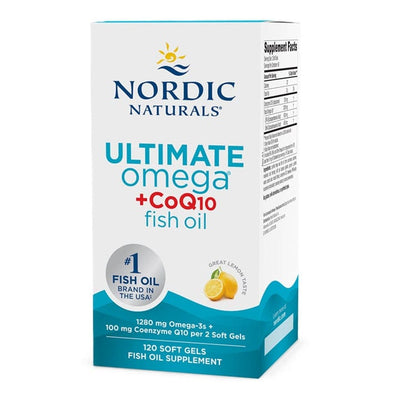 Nordic Naturals Omegas, EFAs, CLA, Oils Ultimate Omega + CoQ10, 1280mg Lemon - 120 softgels