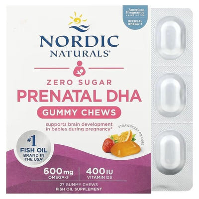 Nordic Naturals Prenatal DHA Gummy Chews, Strawberry Orange - 27 gummies