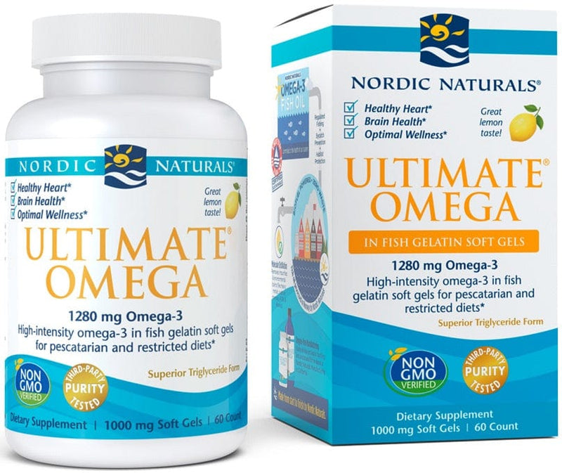 Nordic Naturals Ultimate Omega in Fish Gelatin, 1280mg Lemon - 60 softgels