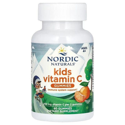 Nordic Naturals Vitamins & Minerals Kids Vitamin C Gummies, Tangy Tangerine - 60 gummies