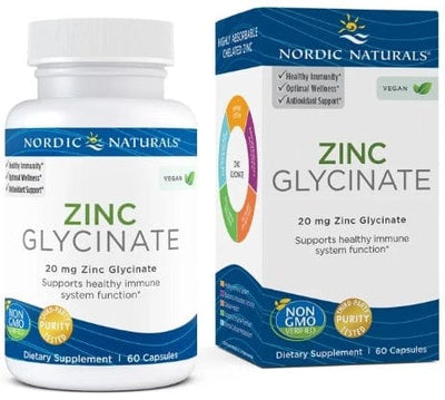 Nordic Naturals Vitamins & Minerals Zinc Glycinate, 20mg - 60 caps