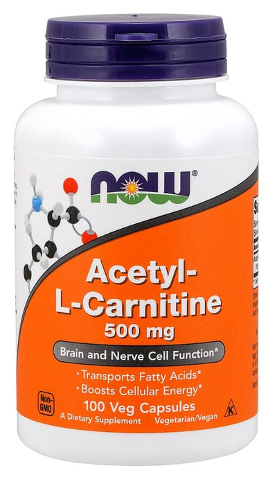 NOW Foods Amino Acids and BCAAs Acetyl-L-Carnitine, 500mg - 100 vcaps