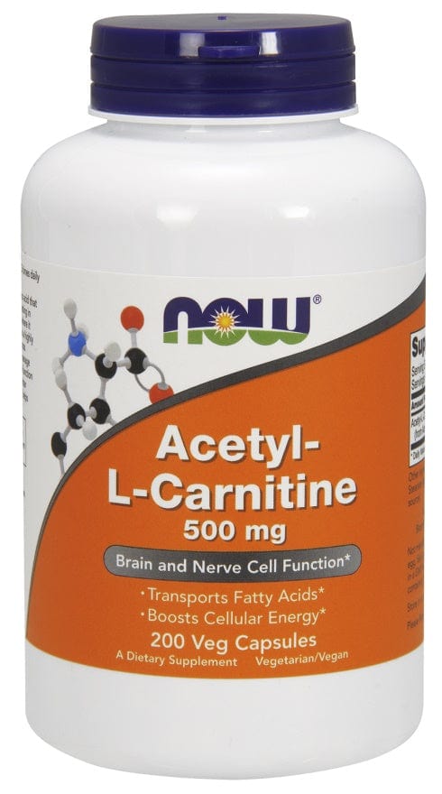 NOW Foods Amino Acids and BCAAs Acetyl-L-Carnitine, 500mg - 200 vcaps