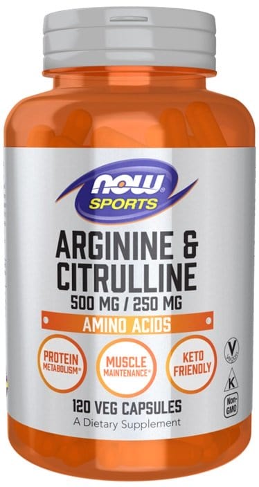 NOW Foods Amino Acids and BCAAs Arginine & Citrulline - 120 vcaps