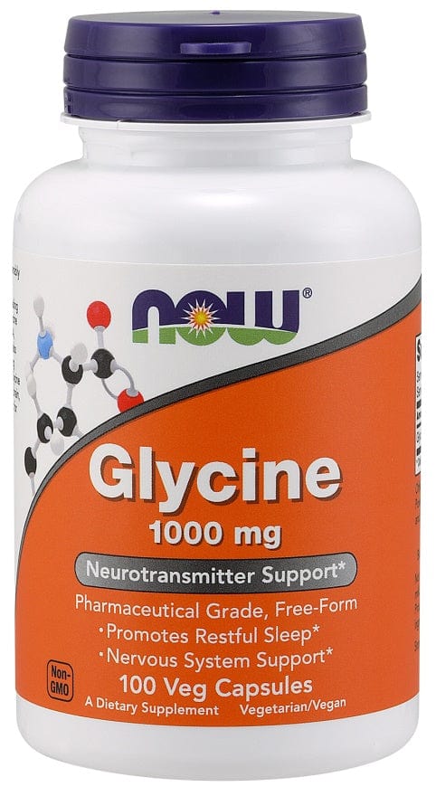 NOW Foods Amino Acids and BCAAs Glycine, 1000mg - 100 vcaps
