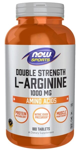 NOW Foods Amino Acids and BCAAs L-Arginine, 1000mg - 180 tablets