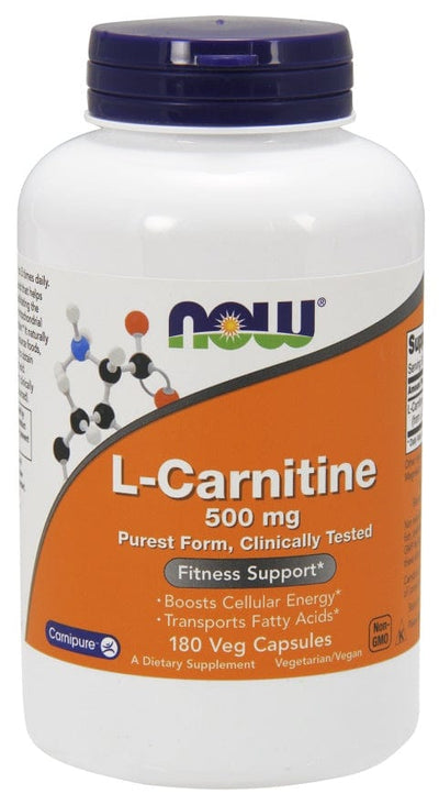 NOW Foods Amino Acids and BCAAs L-Carnitine, 500mg - 180 vcaps