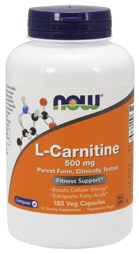 NOW Foods Amino Acids and BCAAs L-Carnitine, 500mg - 180 vcaps