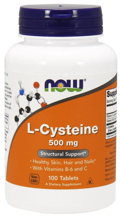 NOW Foods Amino Acids and BCAAs L-Cysteine, 500mg - 100 tablets