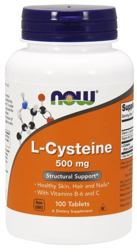 NOW Foods Amino Acids and BCAAs L-Cysteine, 500mg - 100 tablets