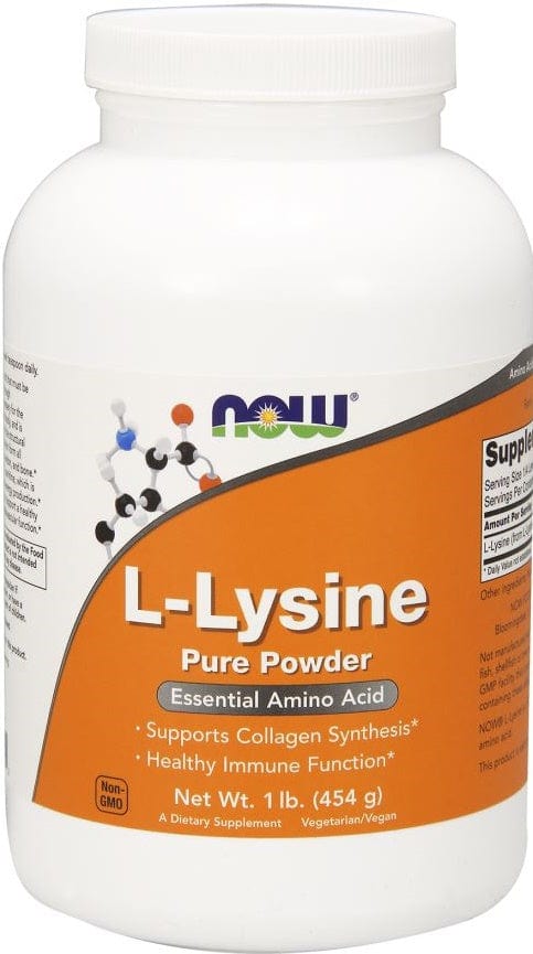 NOW Foods Amino Acids and BCAAs L-Lysine, 1000mg (Powder) - 454 grams